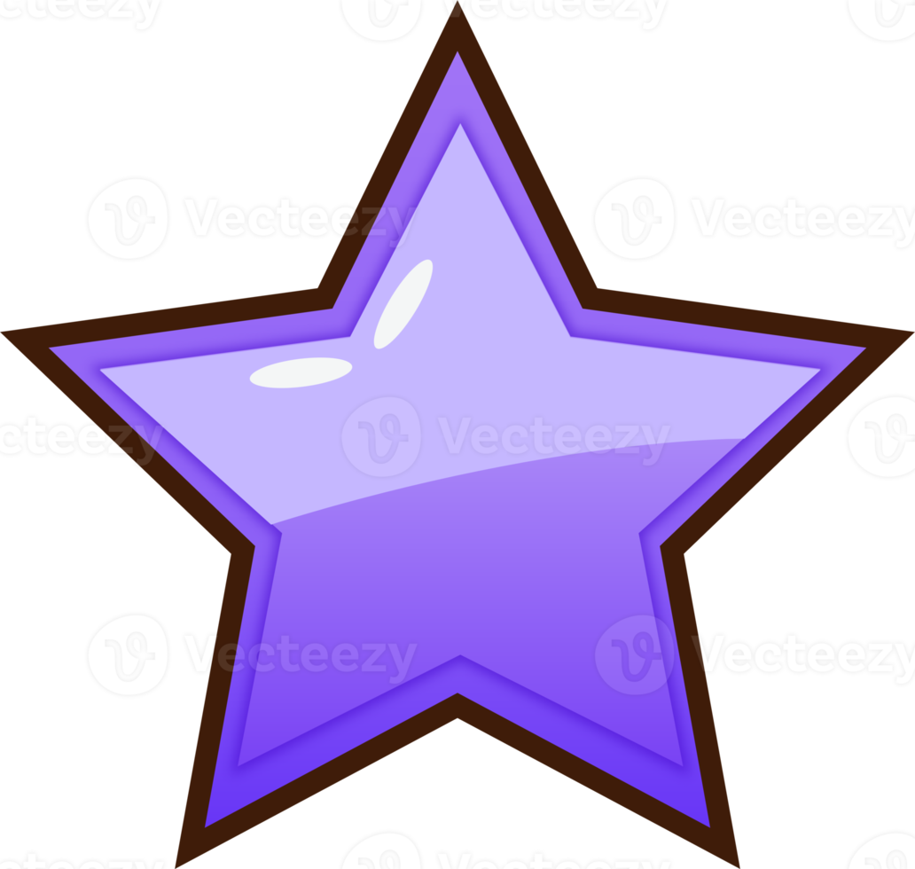 Purple Cartoon Star Button png