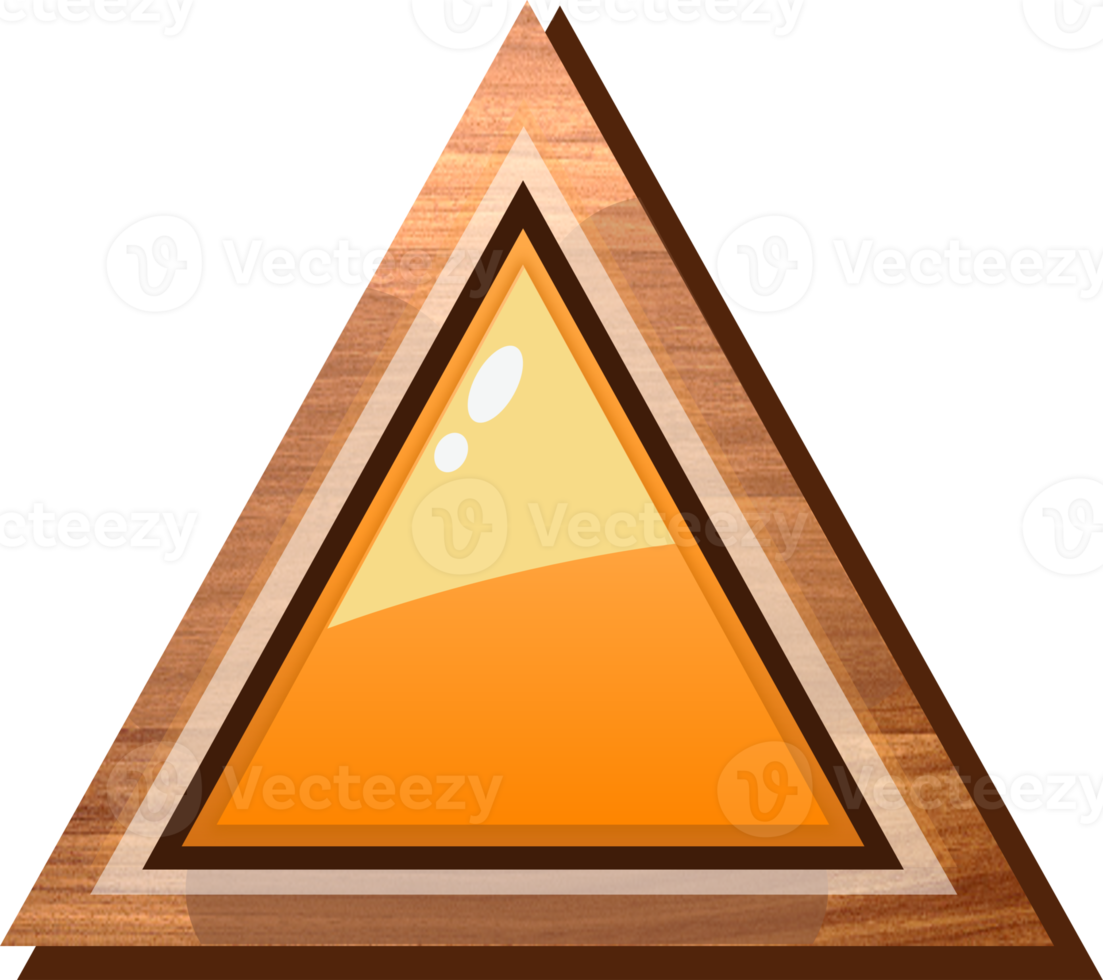Orange Cartoon Triangle Wooden Button png