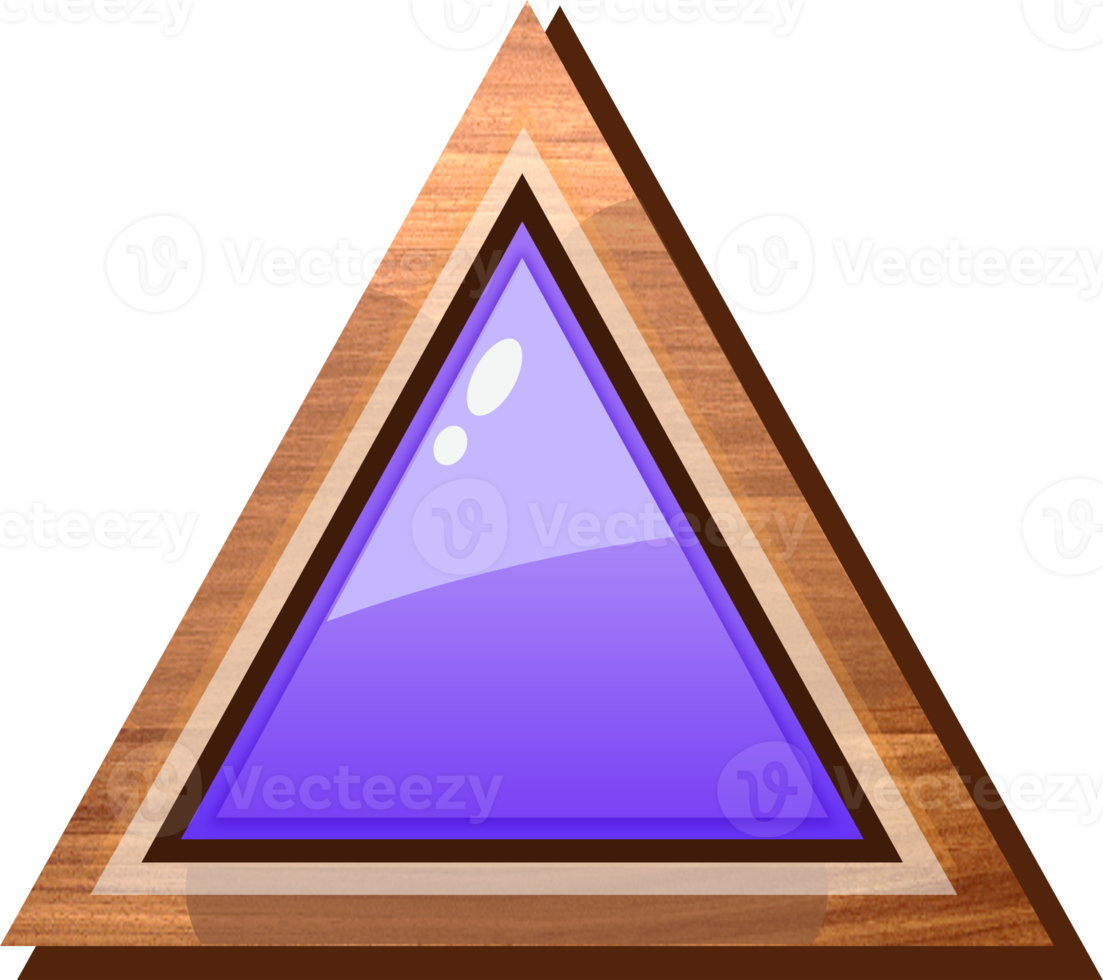 Purple Cartoon Triangle Wooden Button png