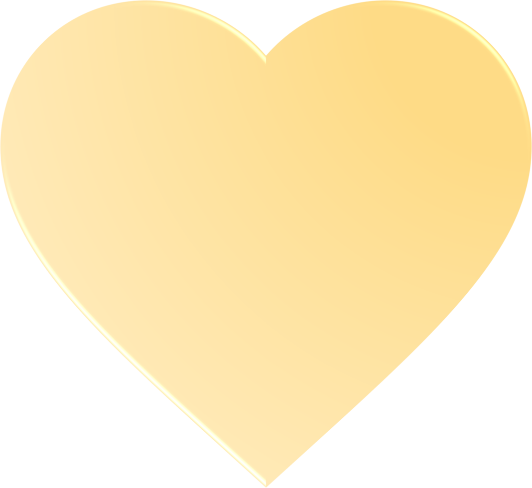 Yellow Gradient Heart, Gradient Heart Button png