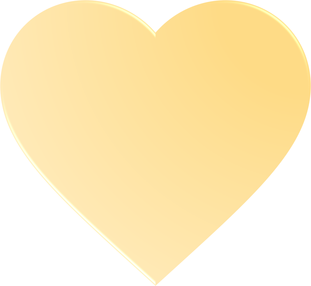 corazón degradado amarillo, botón de corazón degradado png