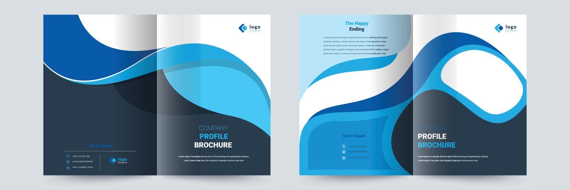 Company Profile Brochure Cover Design Template adept for Multipurpose Projects vector