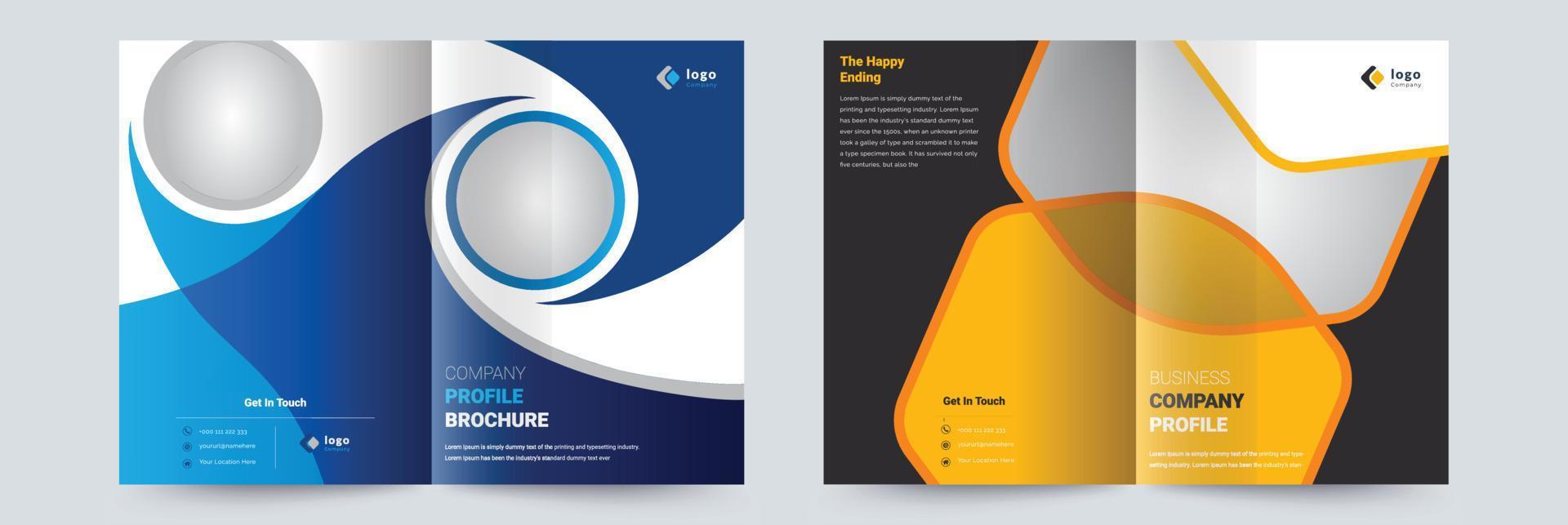 Company Profile Brochure Cover Design Template adept for Multipurpose Projects vector