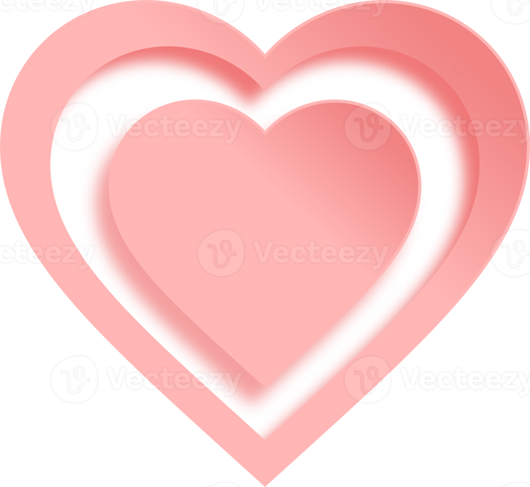 Pink Paper Cut Heart Style png