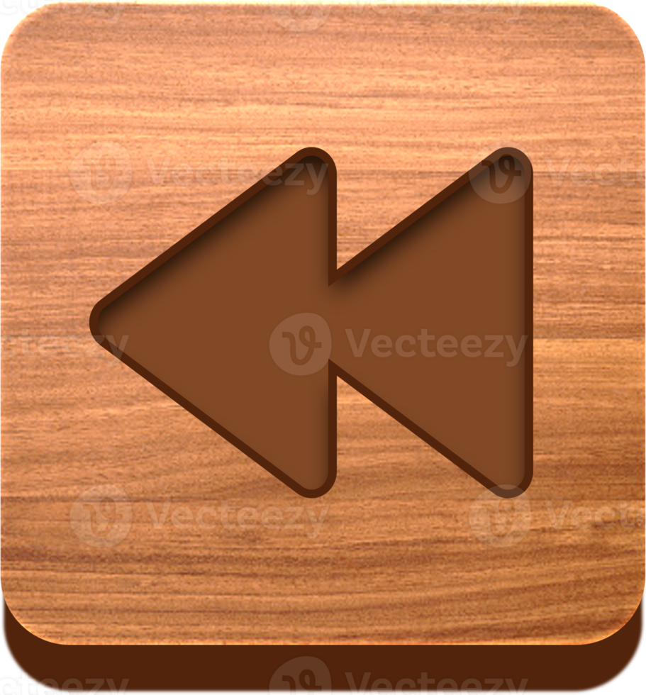 Wooden Backward Button, Wooden Icon png