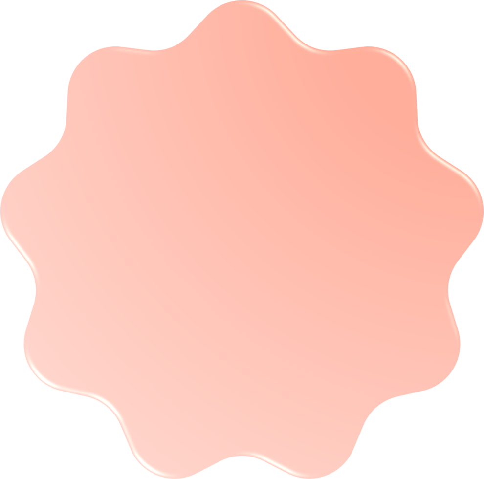 Orange Gradient Wavy Circle, Wavy Circle Button png