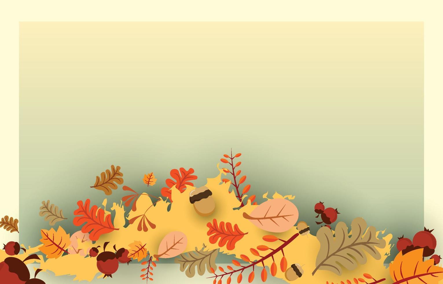 fondo de otoño con hojas de color amarillo dorado con marcos cuadrados y espacio libre, concepto de otoño, para papel tapiz, postales, tarjetas de felicitación, páginas web, banners, ventas en línea. ilustración vectorial vector