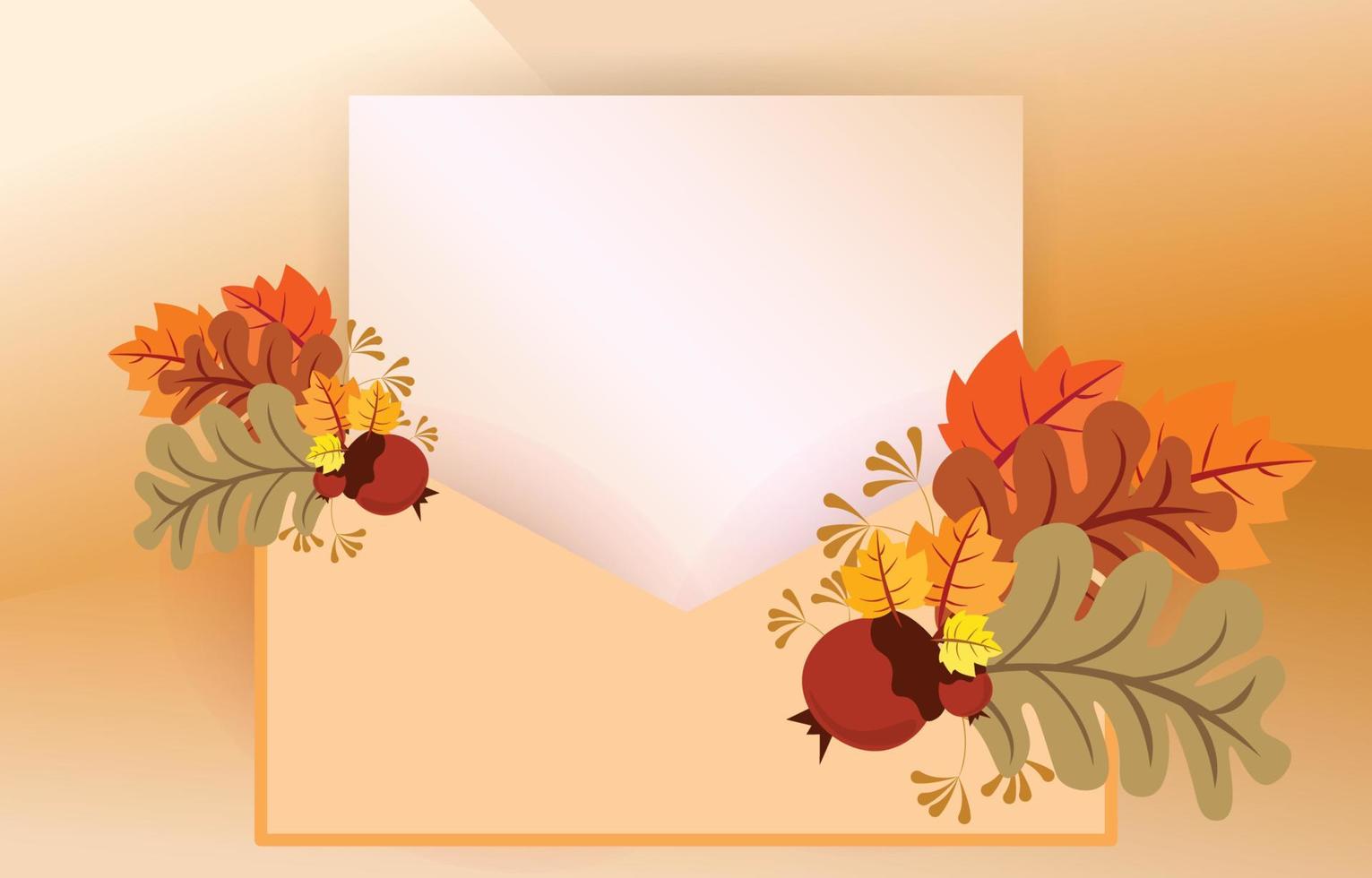 Autumn background with leaves golden yellow with letter square frames, and free space ,fall concept,For wallpaper, postcards, greeting cards, website pages, banners, online sales. Vector illustration
