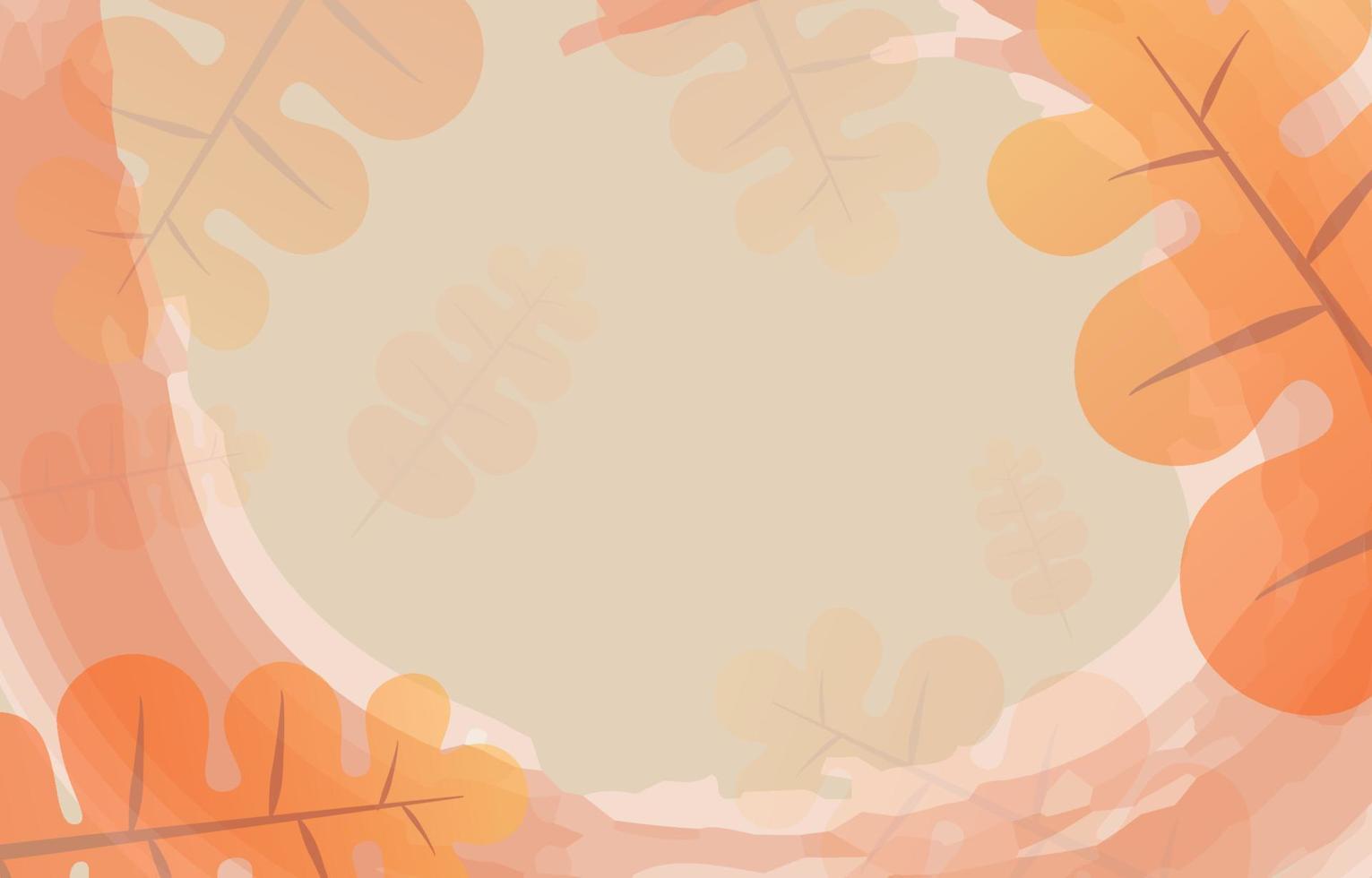 Autumn minimal background decorated with leaves golden yellow and watercolor. fall concept,For wallpaper, postcards, greeting cards, website pages, banners, online sales. Vector illustration