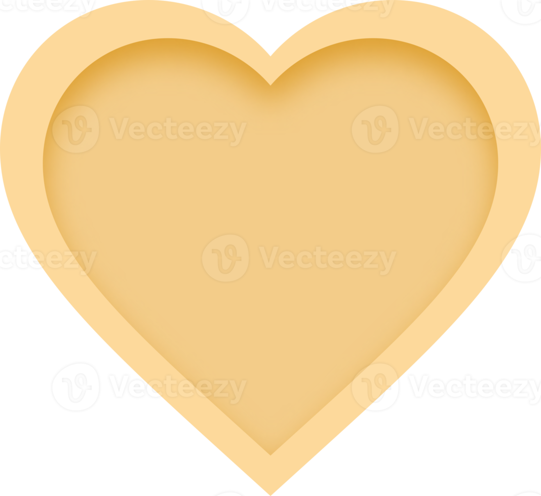 Blank Yellow Heart Layered Paper Cut Style png