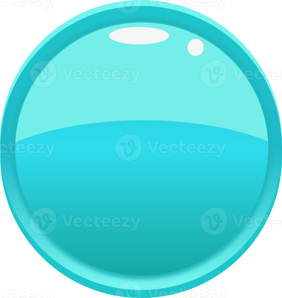 Blue Cartoon Circle Button png