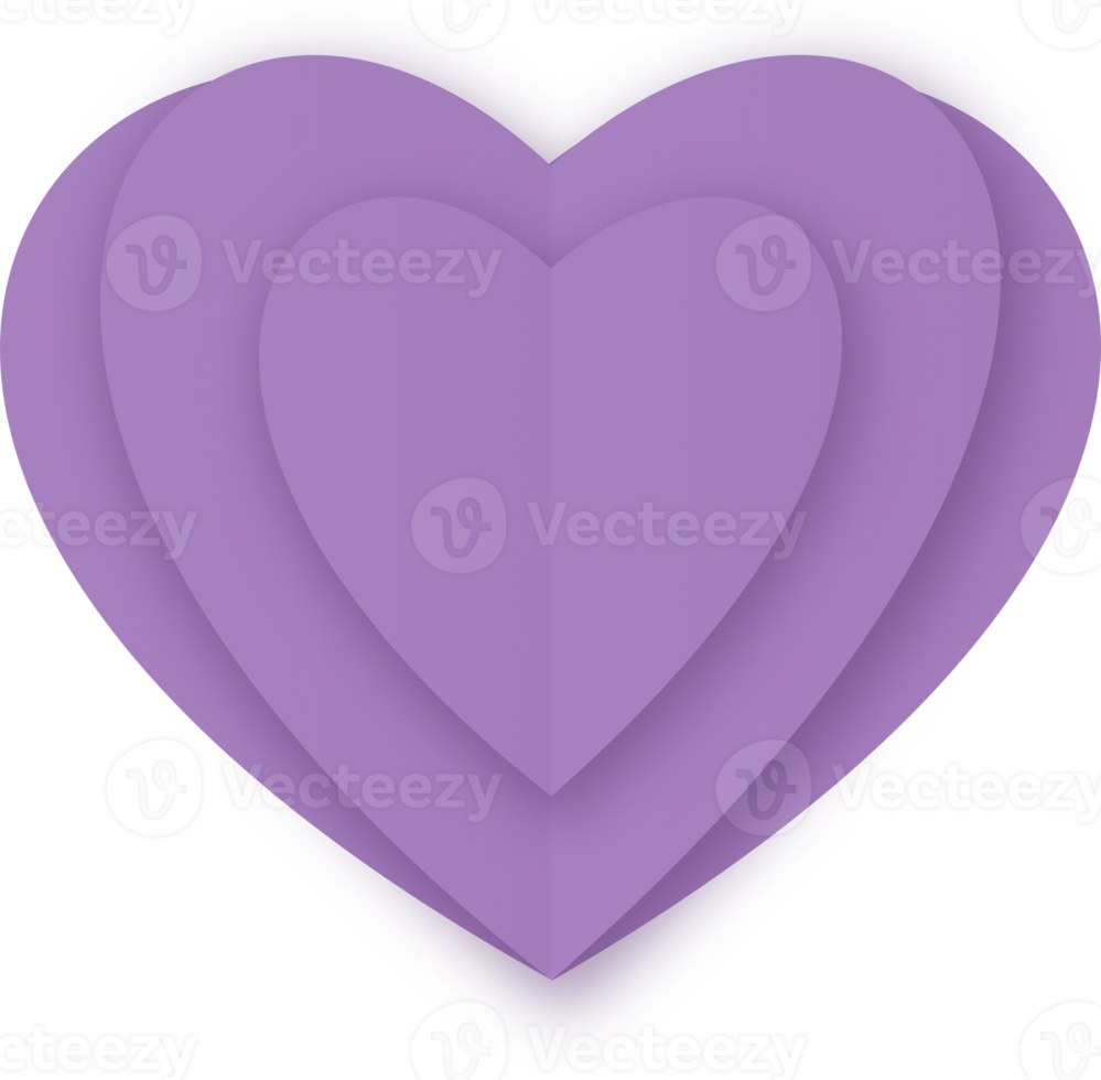 Purple Paper Cut Heart png