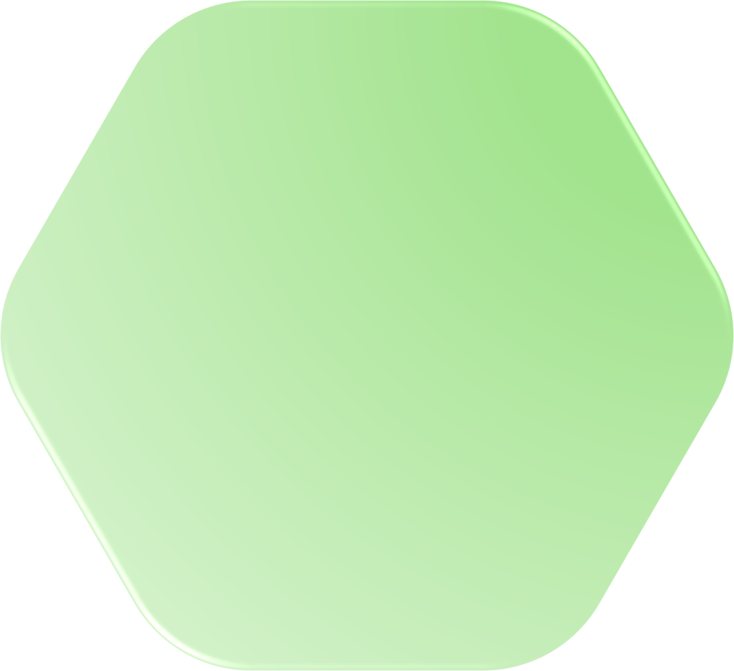 hexágono degradado verde, botón hexagonal degradado png