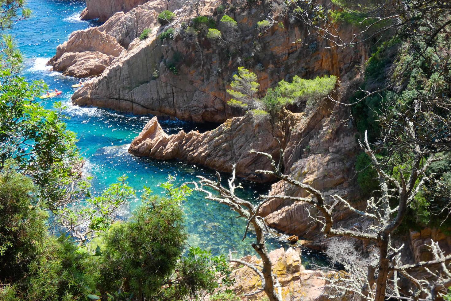 costa escarpada, costa mediterránea en la costa brava catalana, sant feliu de guixols foto