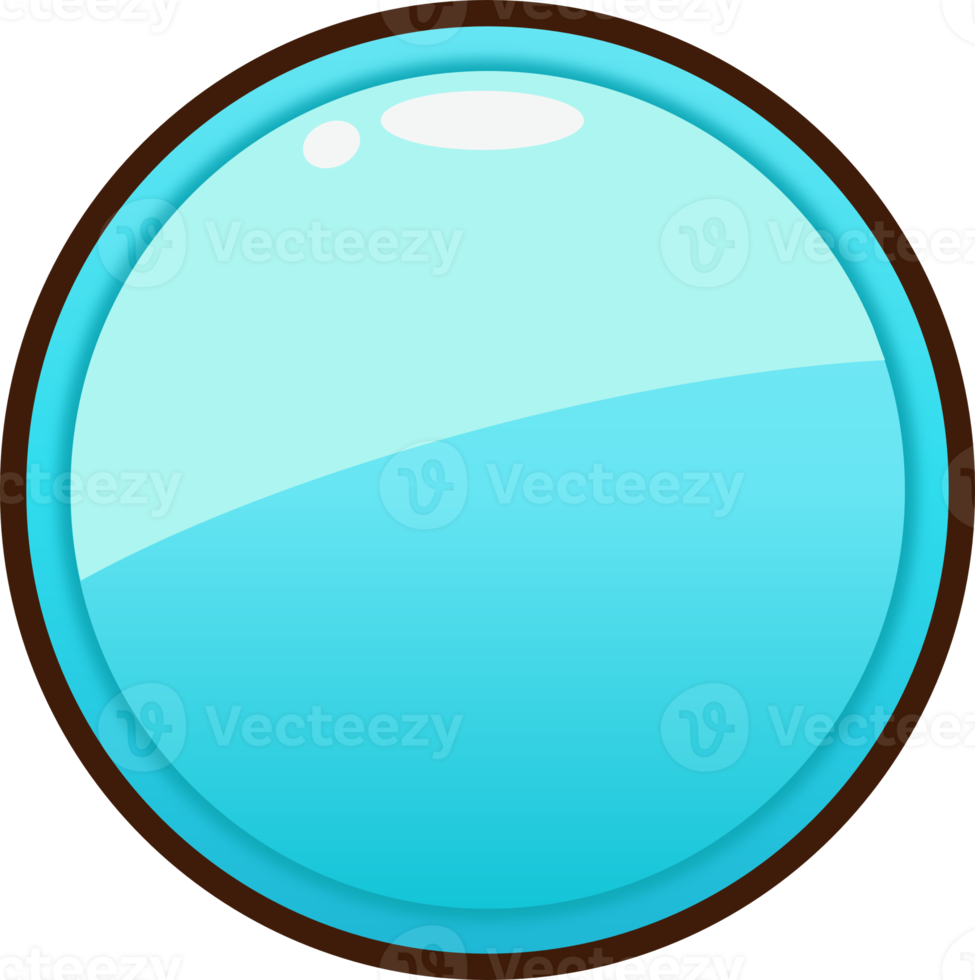 Blue Cartoon Circle Button png