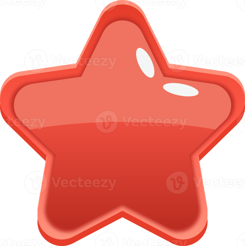roter Cartoon-Stern-Knopf png