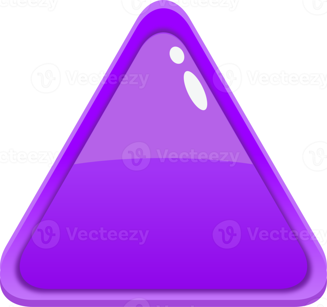 bouton triangle dessin animé violet png