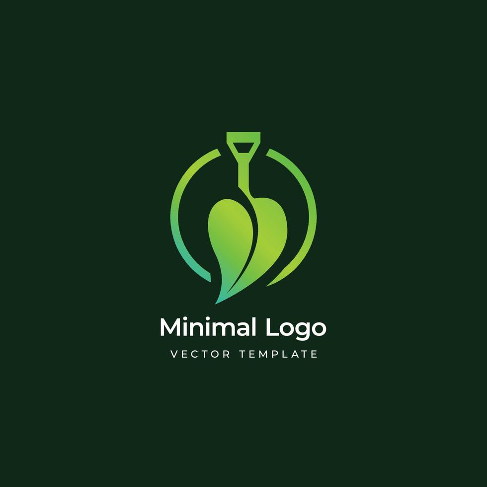 Natural shovel versatile logo template. Vector illustration