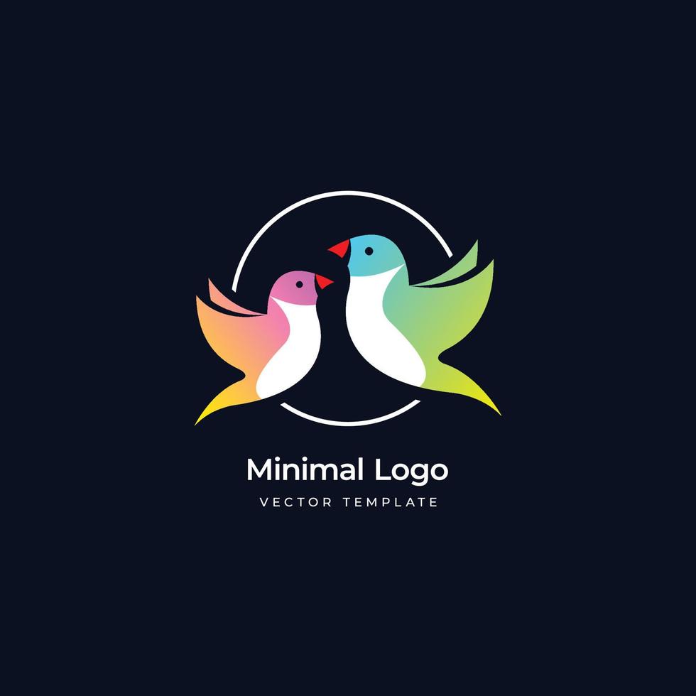 Gouldian finch bird logo template. Vector illustration