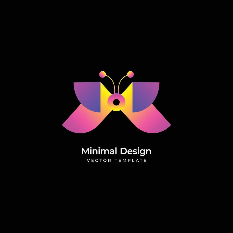 plantilla de logotipo mínimo de mariposa. ilustración vectorial vector