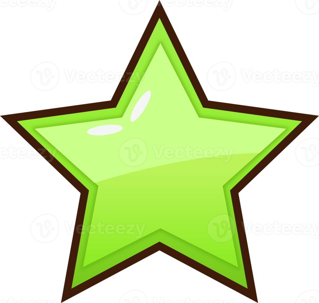 Green Cartoon Star Button png