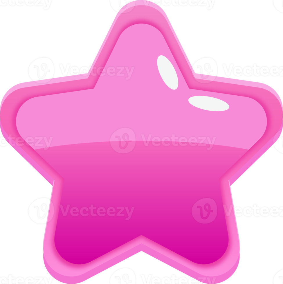 Pink Cartoon Star Button png