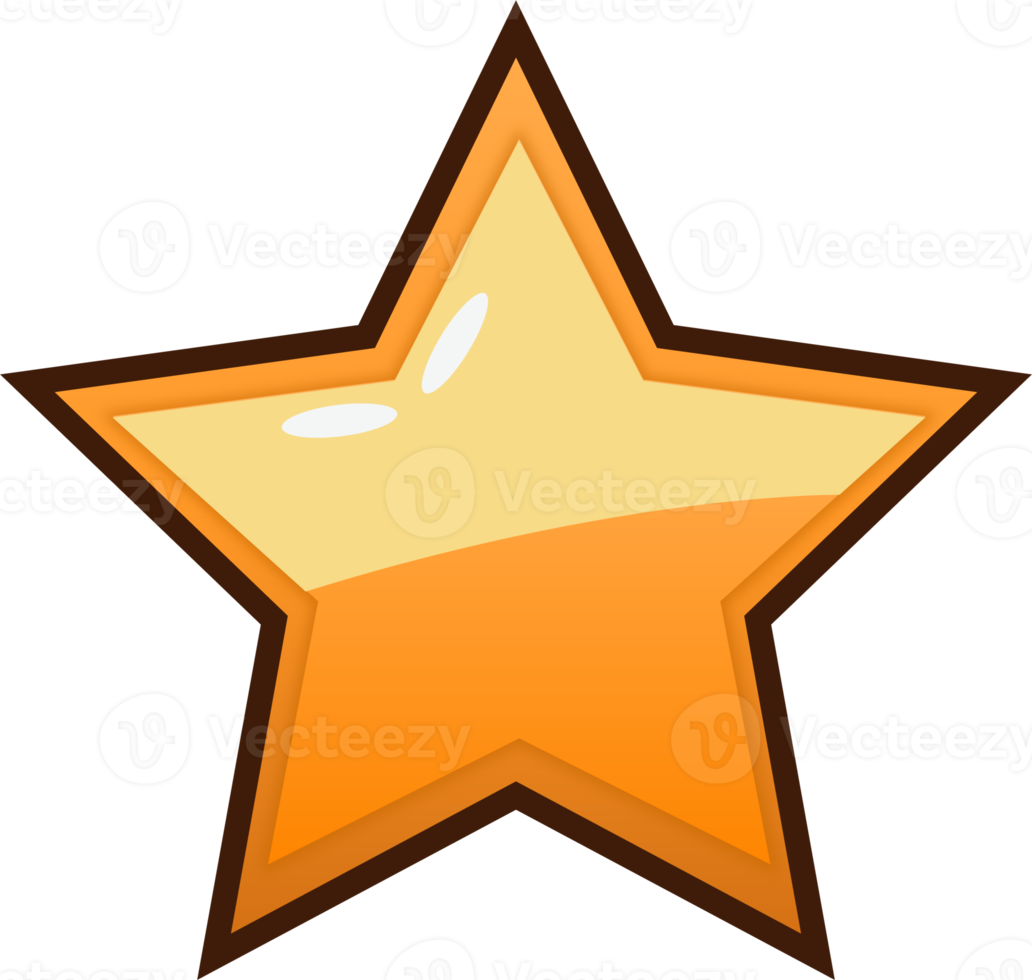 botón de estrella naranja de dibujos animados png