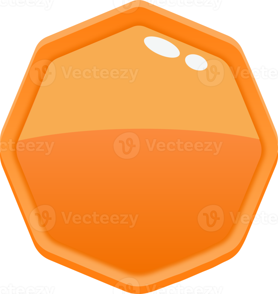 Orange Cartoon Octagon Button png