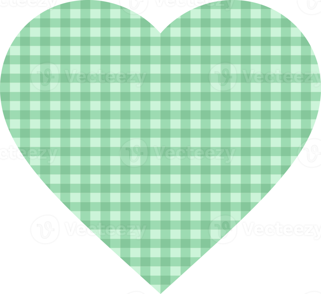 coeur vert à carreaux png