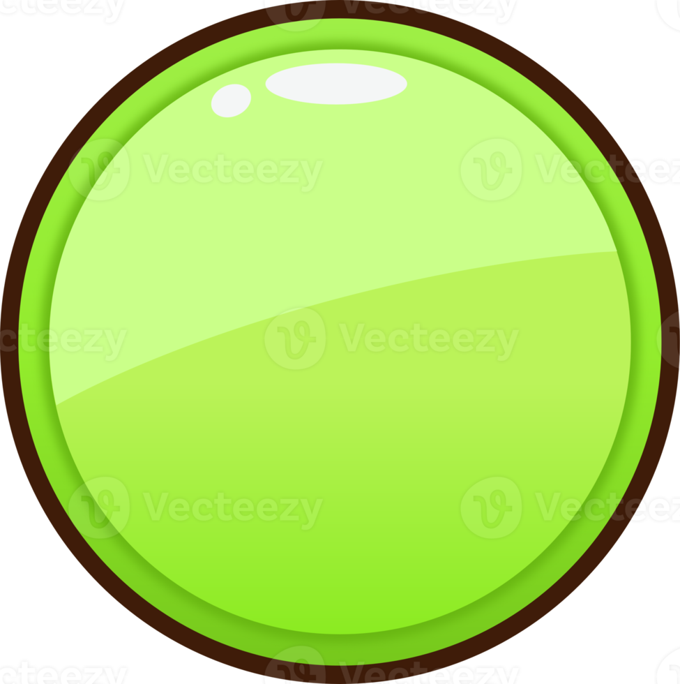bouton de cercle de dessin animé vert png