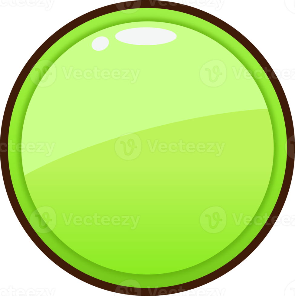 Green Cartoon Circle Button png