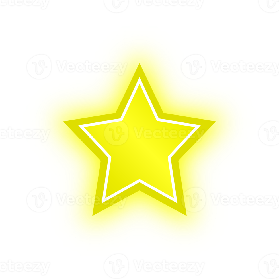 Neon Yellow Star Banner, Neon Star png