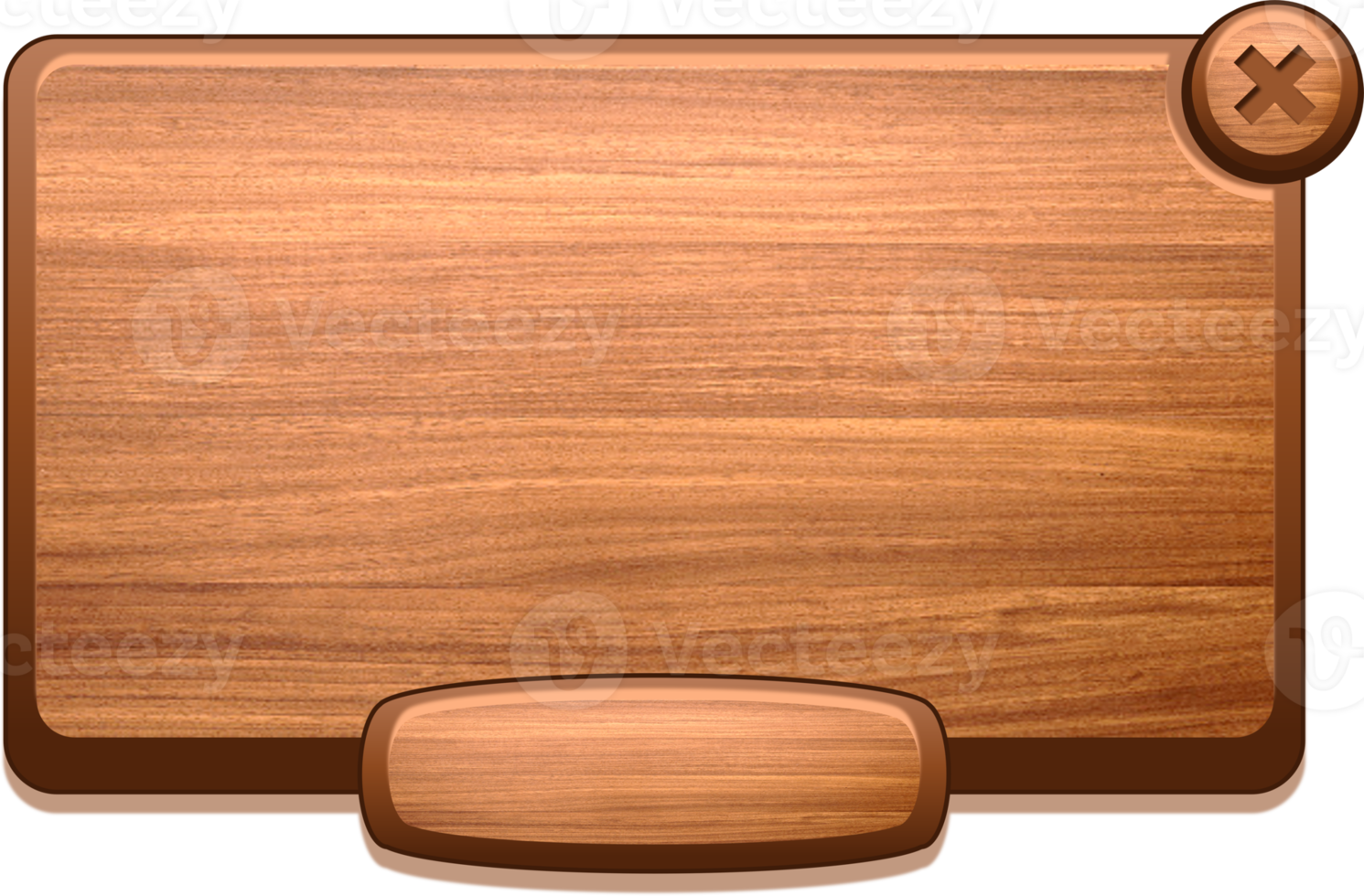 Wooden Panel For Game UI In Cartoon Style png