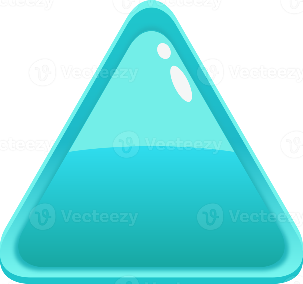Blue Cartoon Triangle Button png