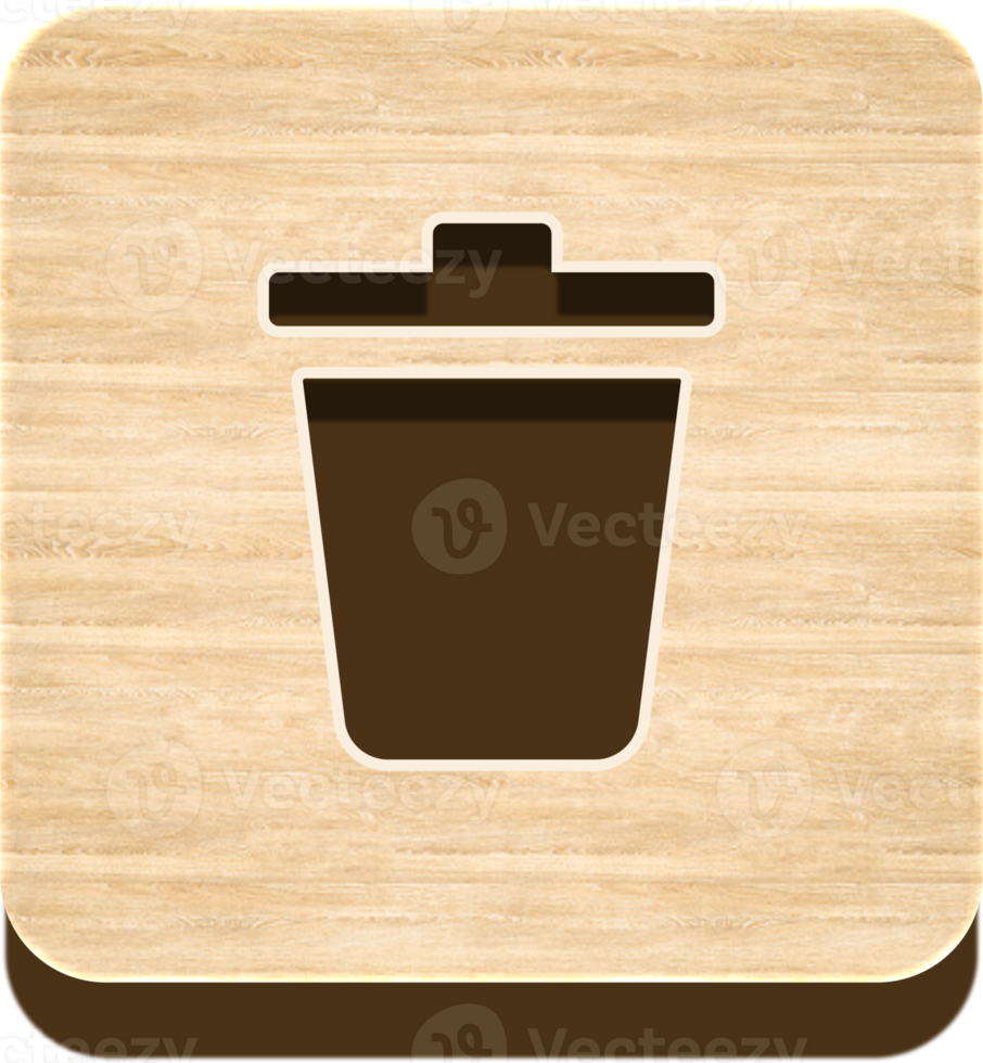 Wooden Recycle Bin Button, Wooden Icon png