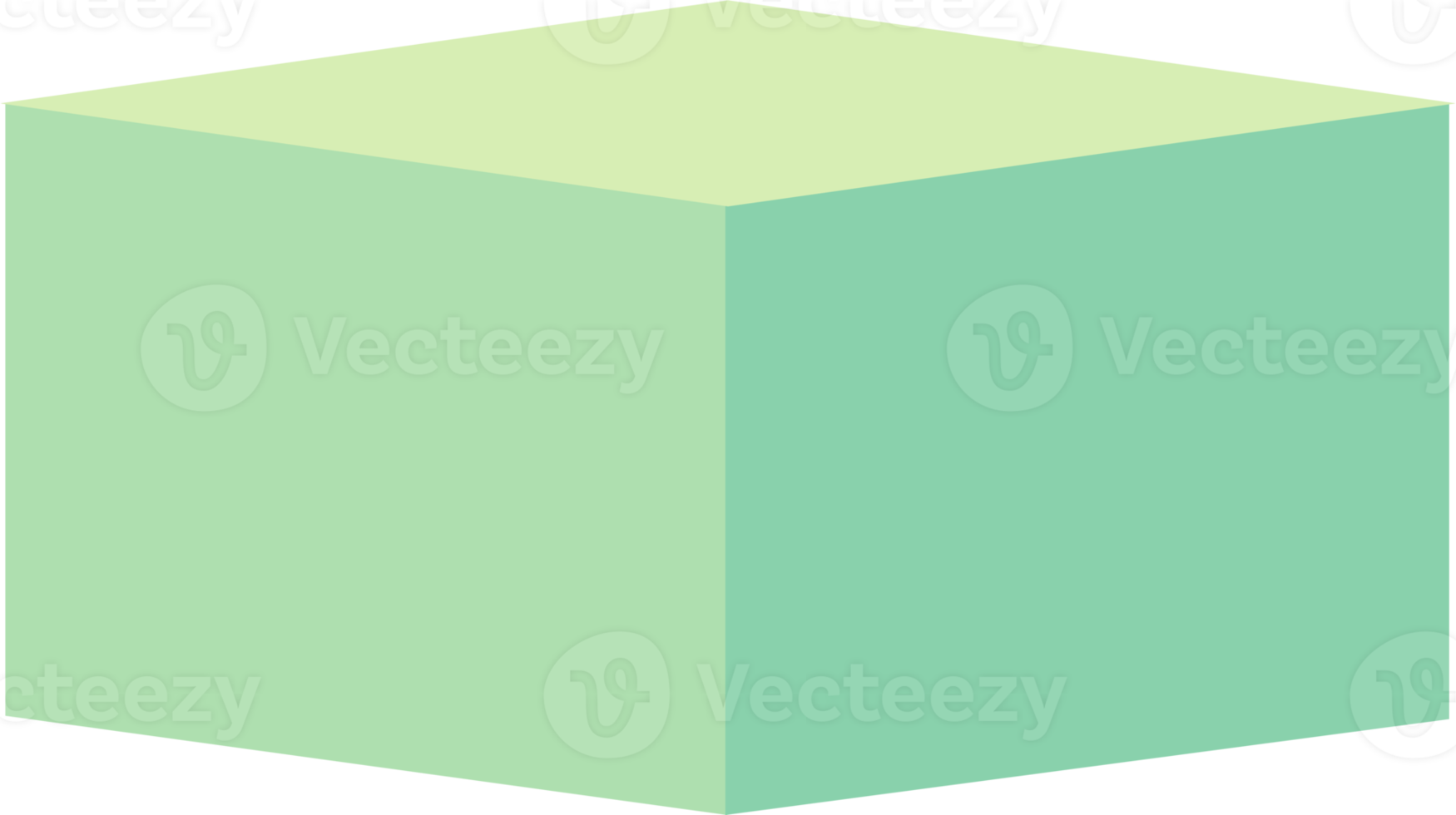 podium carré vert, podium cube png