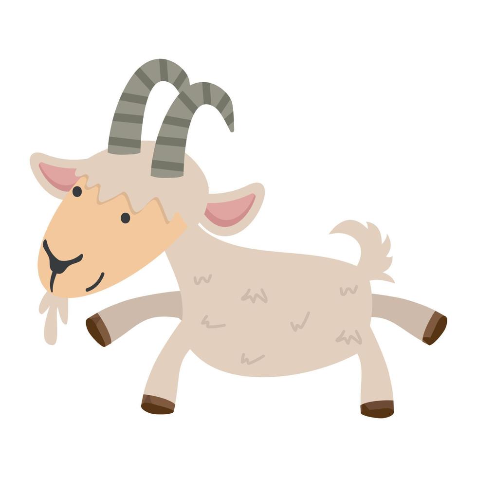 Goat adorable Cartoon on white background vector