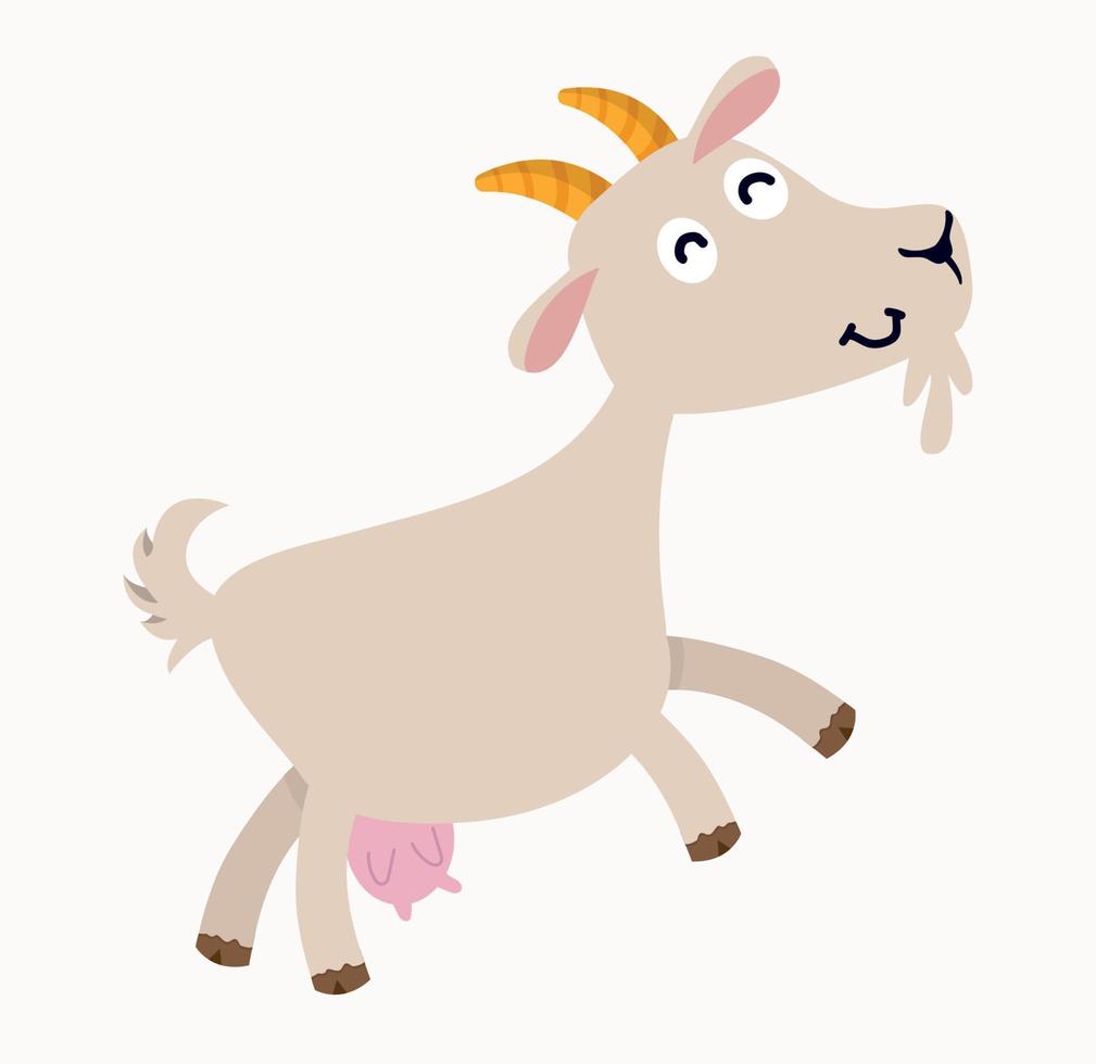 Happy Cartoon Goat character vector