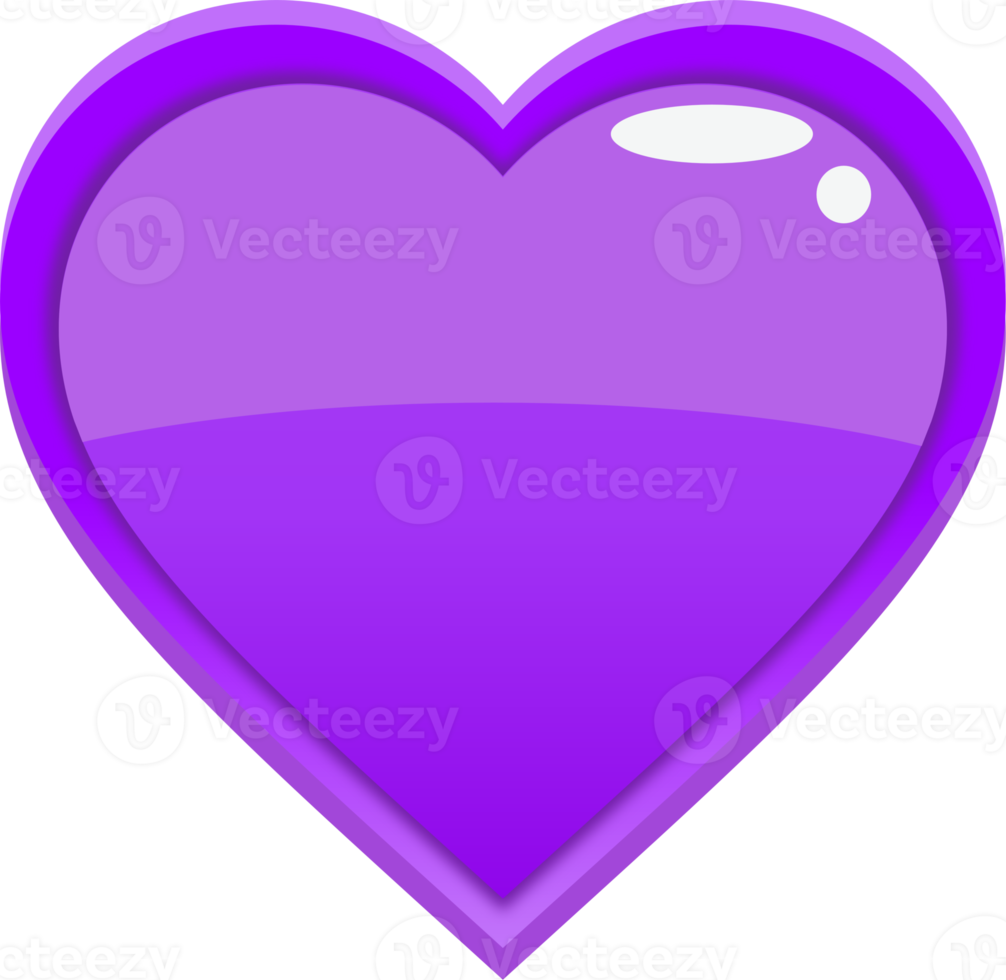 Purple Cartoon Heart Button png