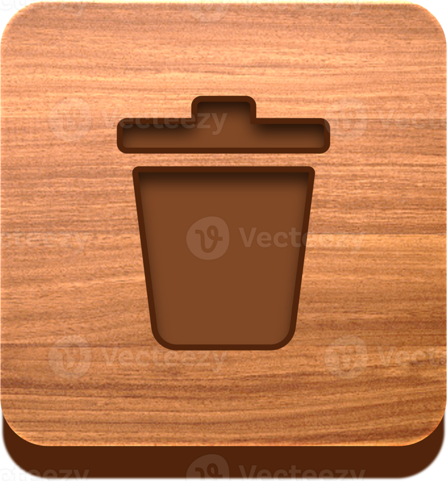 Wooden Recycle Bin Button, Wooden Icon png