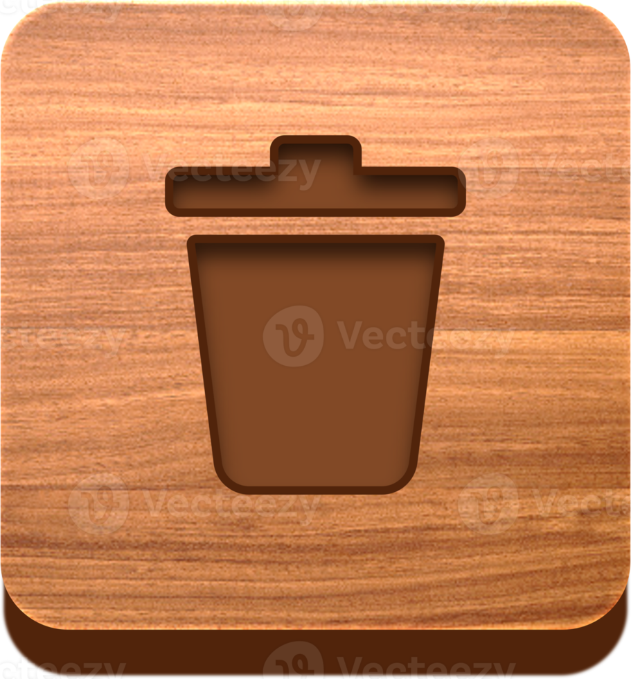 Wooden Recycle Bin Button, Wooden Icon 10976674 PNG