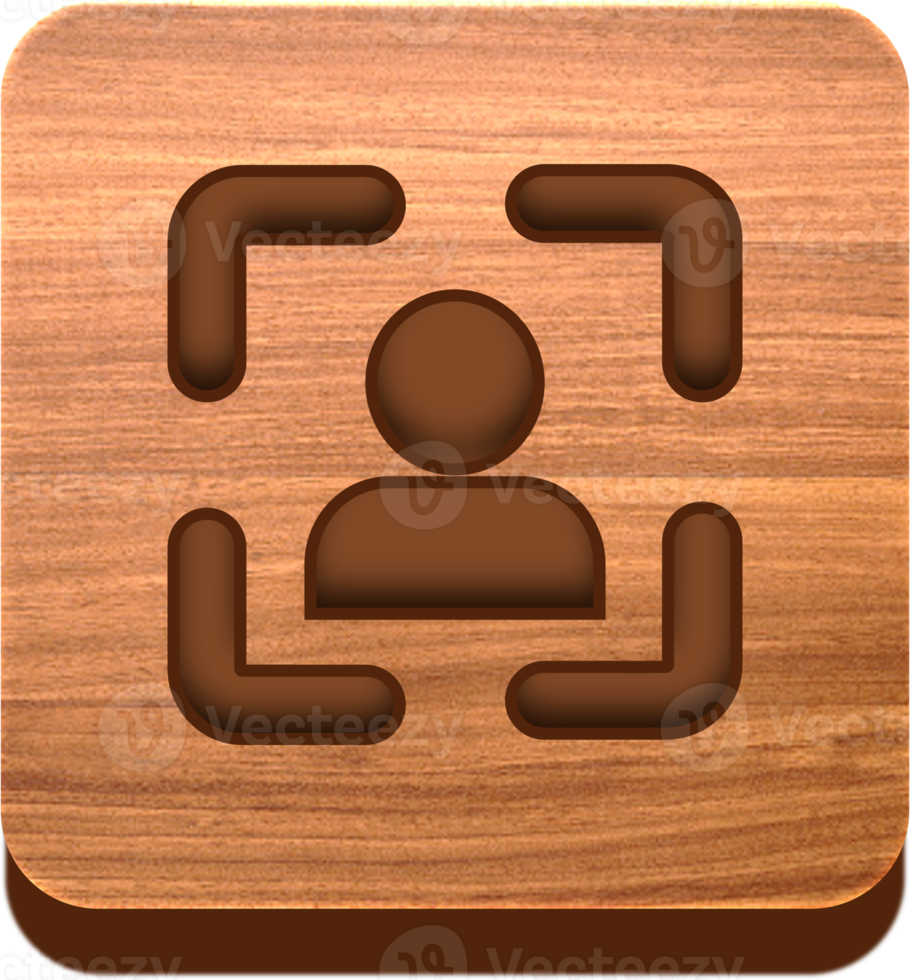 Wooden Face ID Button, Wooden Icon png