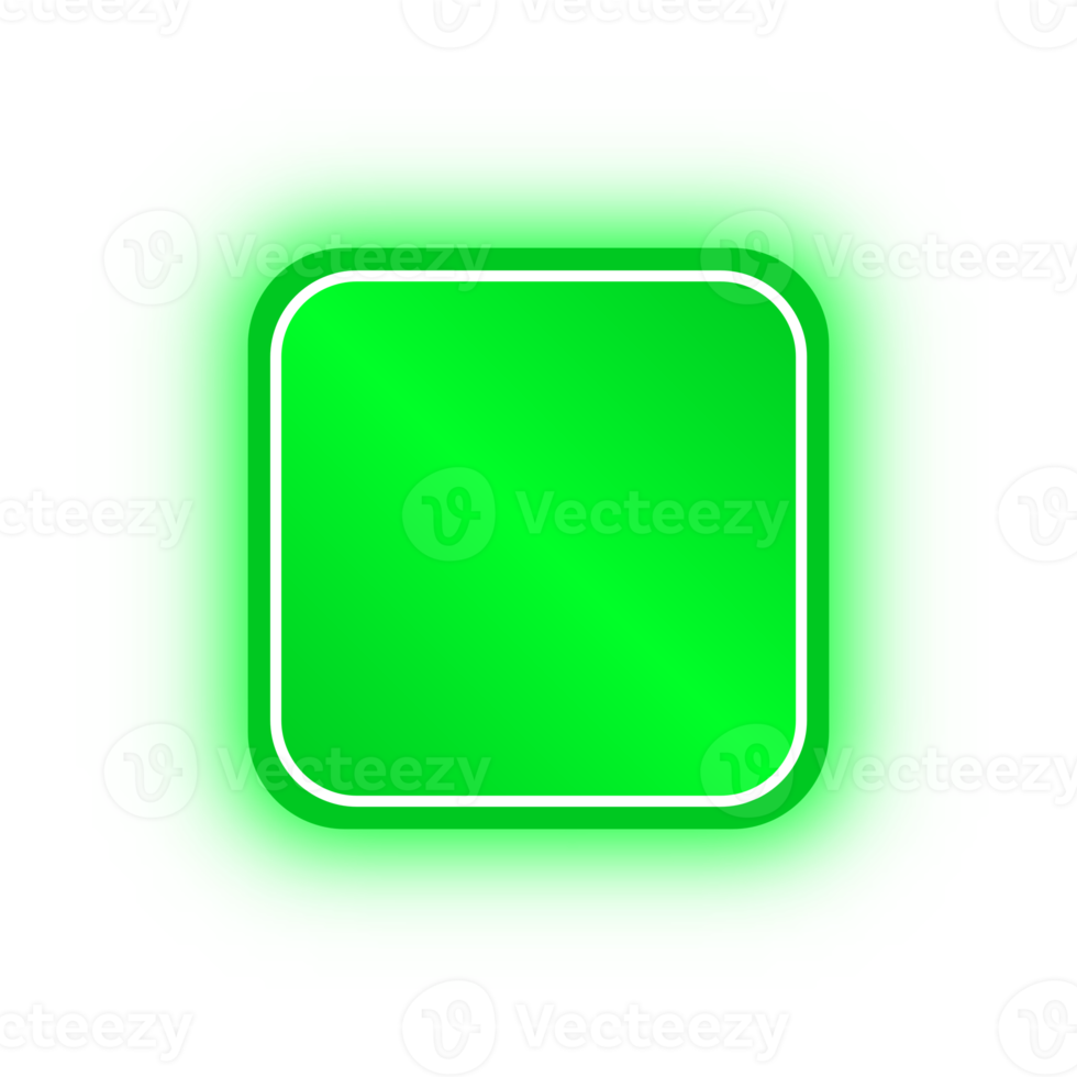 bannière carrée vert néon, carré néon png