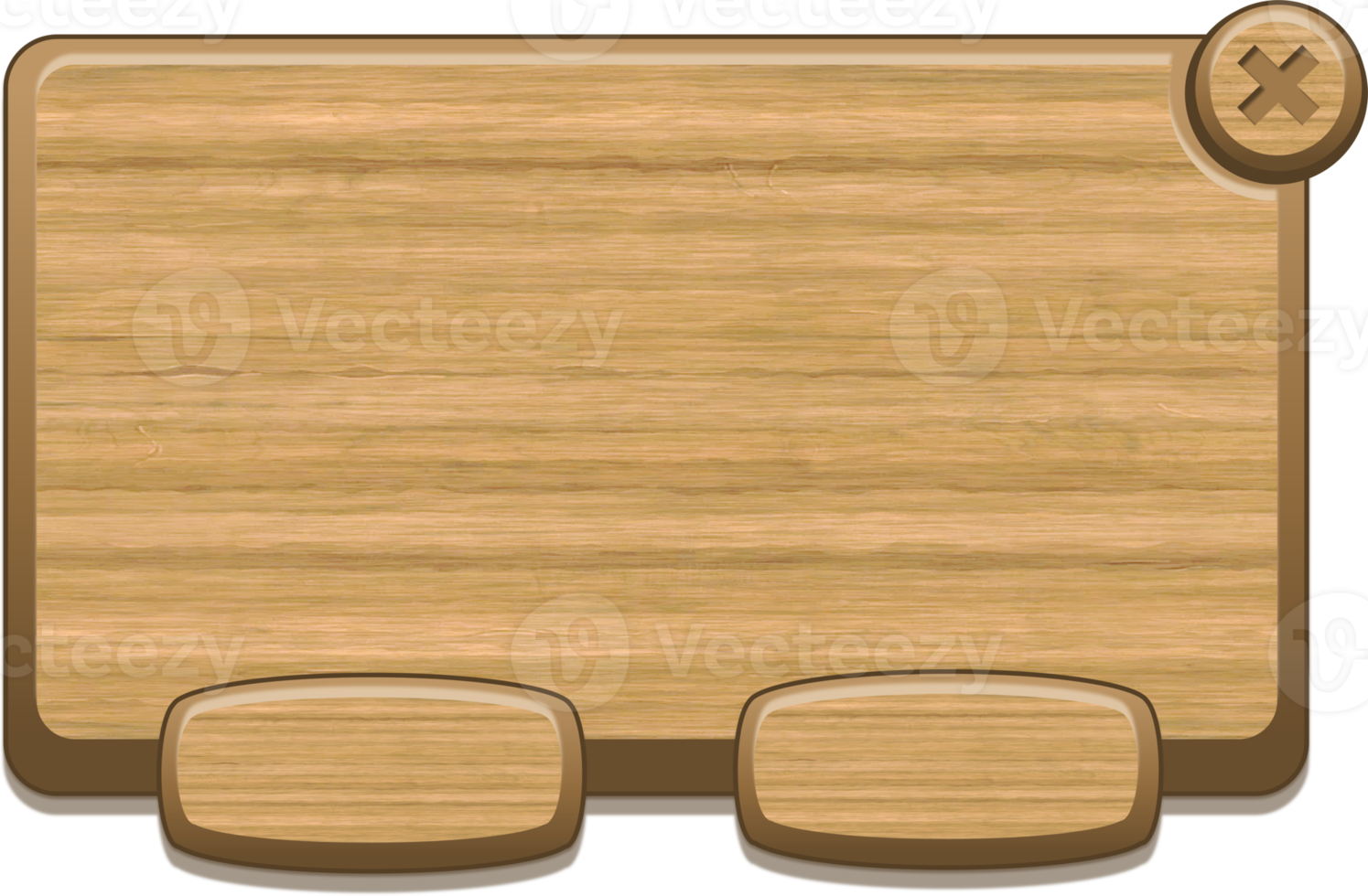 Wooden Panel For Game UI In Cartoon Style png