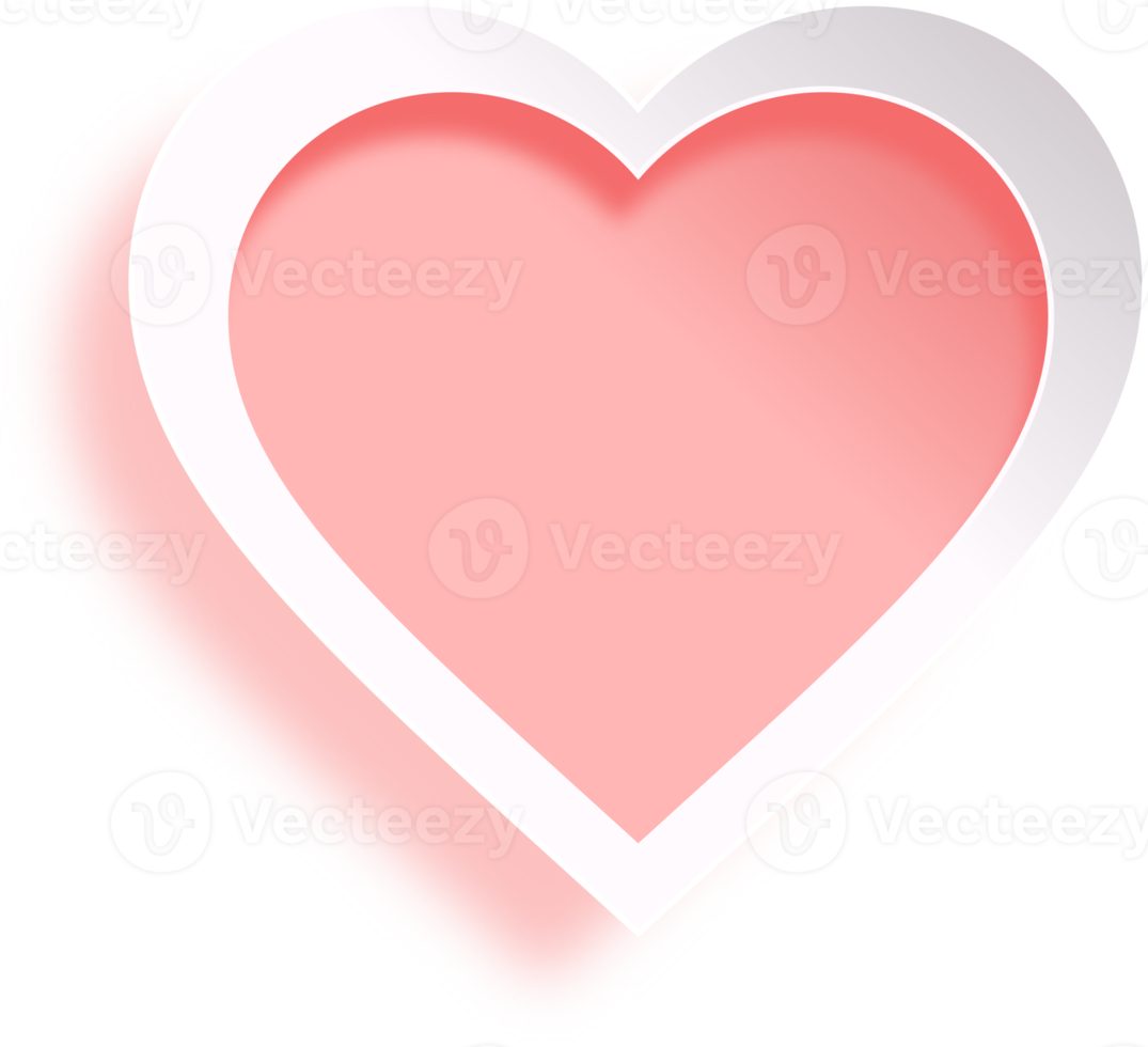 White And Pink Heart Paper Cut Style png