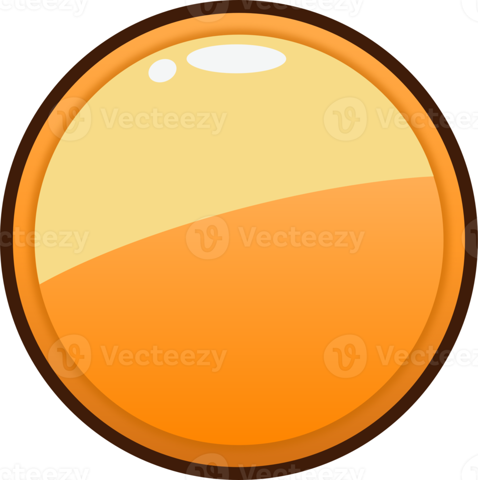 bouton de cercle de dessin animé orange png