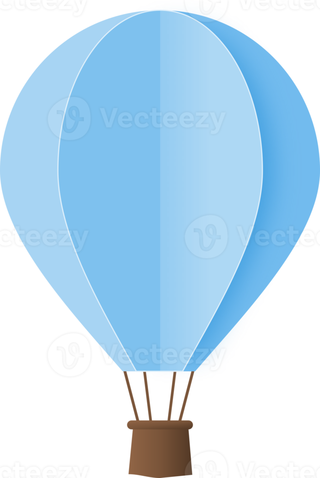 blå papper varm luft ballong, varm luft ballong papper skära png