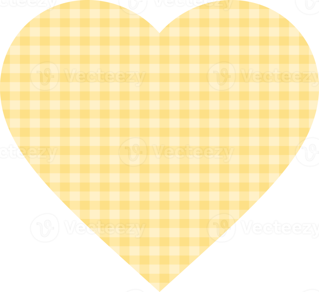 Plaid Yellow Heart png