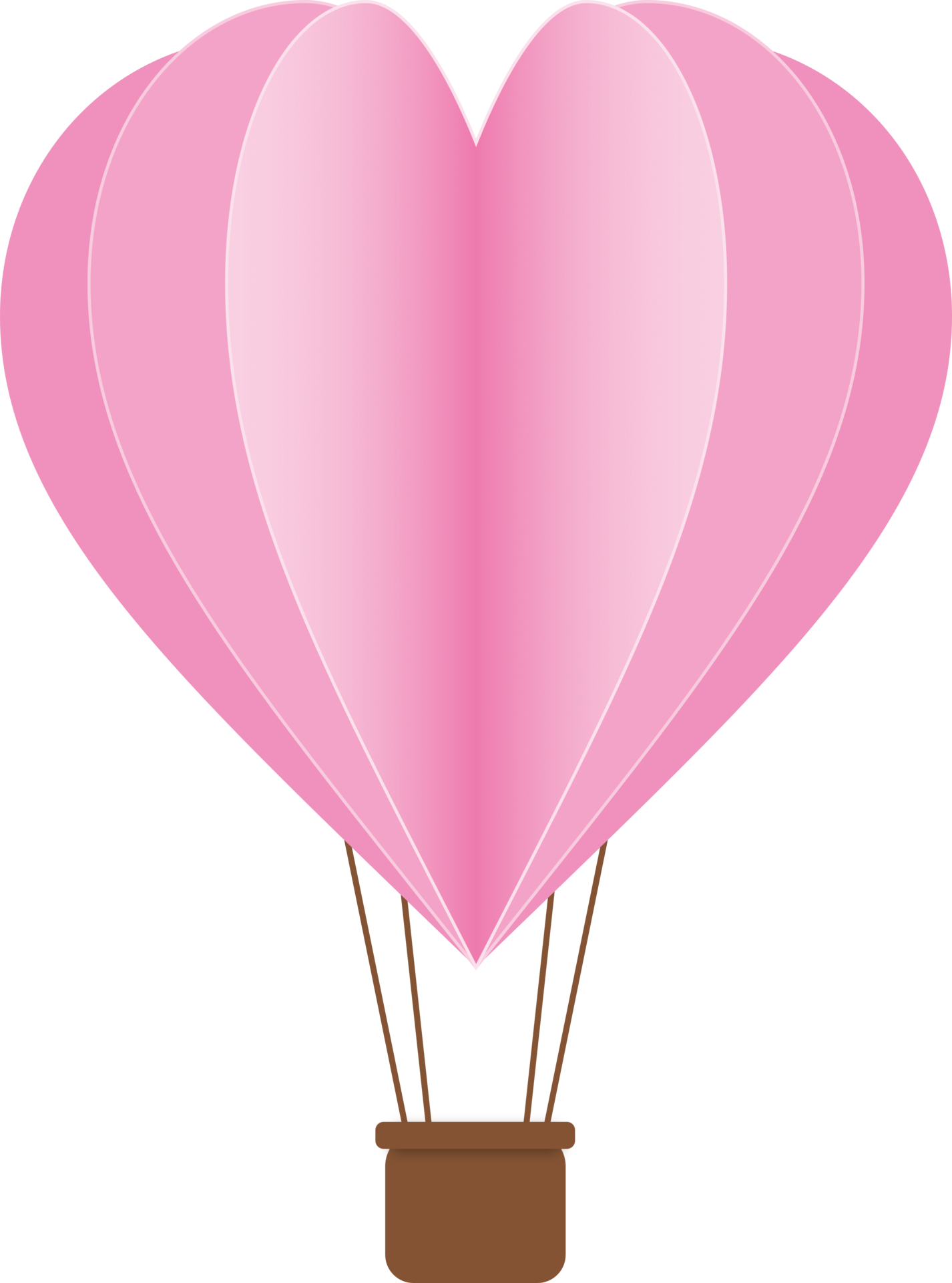 Pink Heart Hot Air Balloon Paper Cut, Heart Shaped Hot Air Balloon