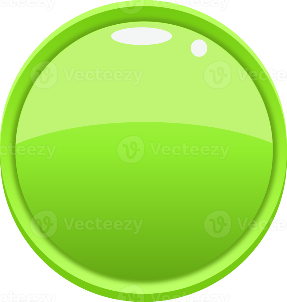 bouton rond dessin animé vert png